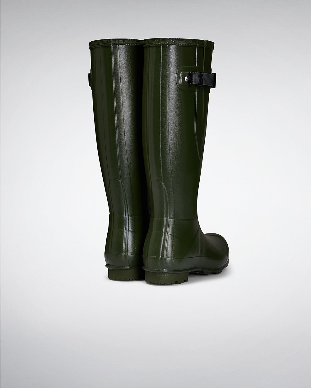 Womens Hunter Norris Field Side Adjustable - Tall Rain Boots Green - 4823-GFUXZ